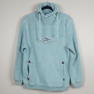 Knit Pullover Cowlneck Gold Beach Oregon Seafoam Blue Coastal Gorpcore Medium